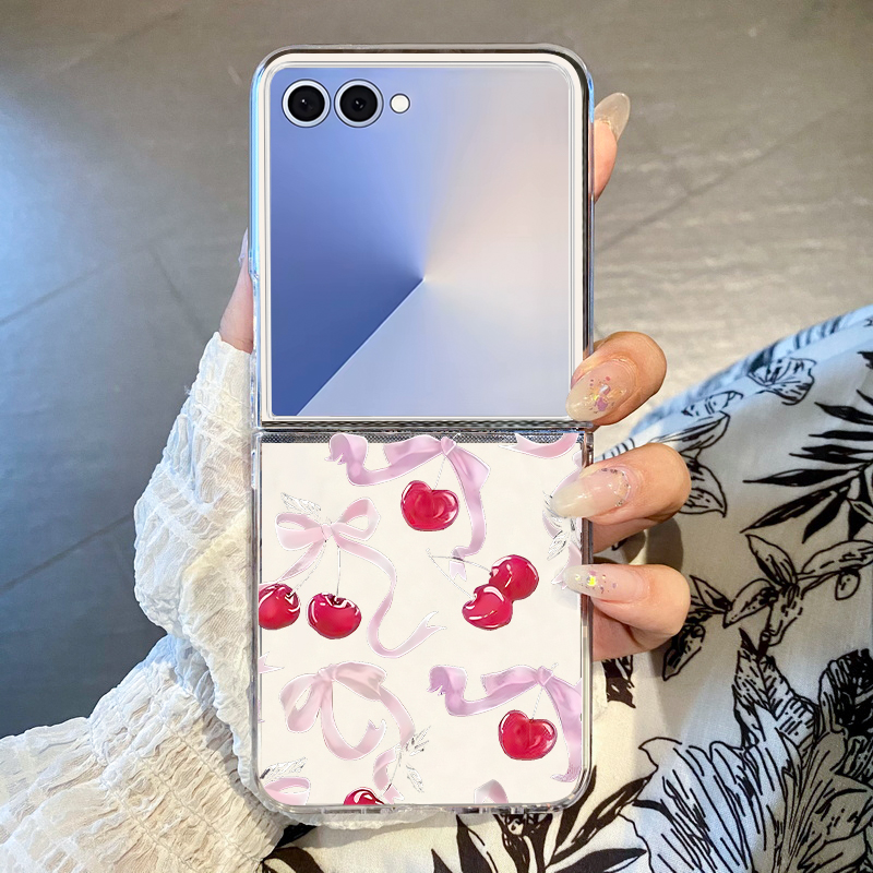Phone Cases Z Fold 6 - Cherry Bow Pattern Phone Case For