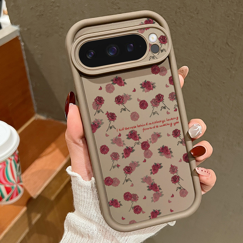 Phone Cases Google Pixel 9A - Rose Flowers Patterned Soft TPU Phone