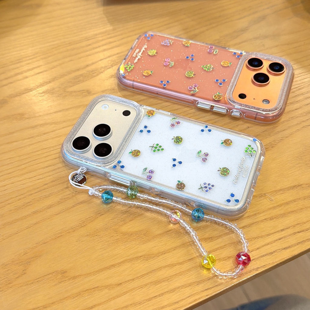 Glitter Shockproof Case - Summer Colorful Fruit Clear Glitter With
