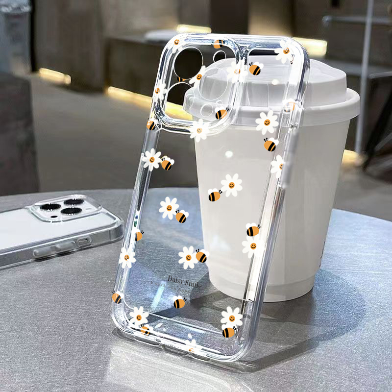 Phone Cases Trending - Trendy Daisy Bee Floral Clear Phone