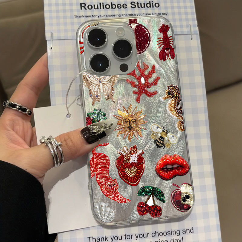 Phone Cases Like Loopy - Crab Fish Floral Heart-Shaped Stars Patterns