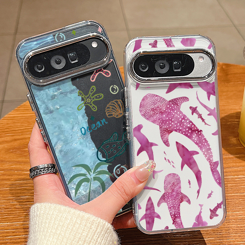 Phone Cases Google Pixel 9A - Ocean Shell Shark Patterned Phone Case