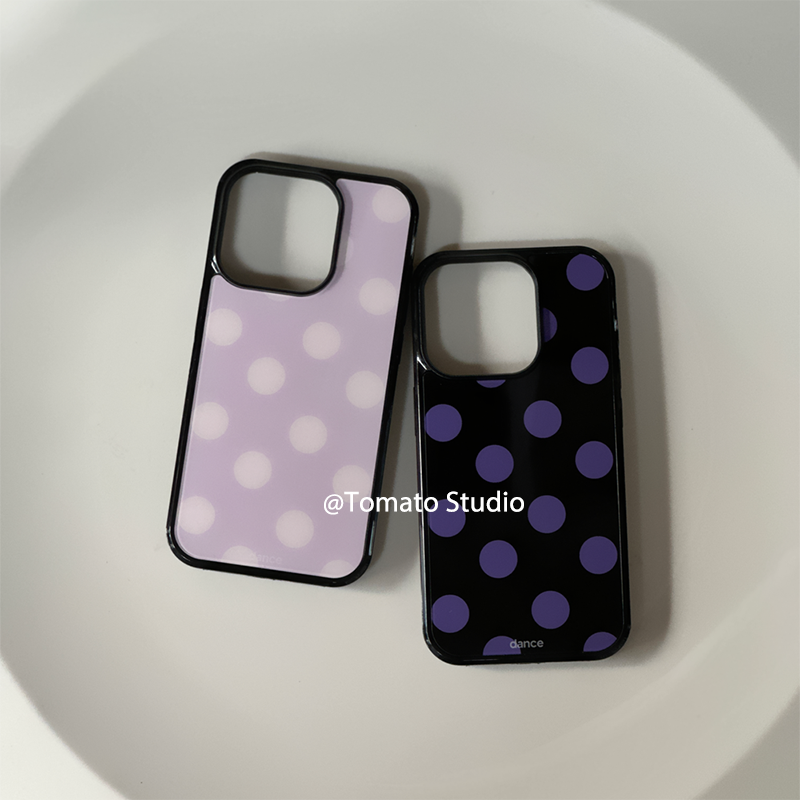 Phone Cases Trending - Korean Ins Fashion Purple Polka Dots
