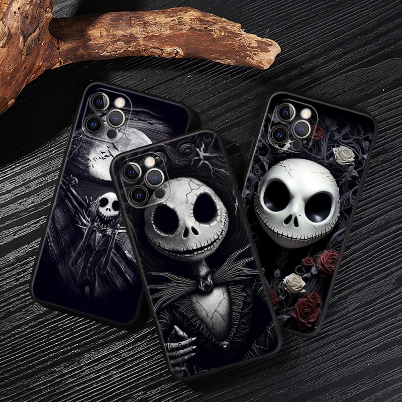 Phone Cases Iphone 16 - Jack Skellington Black Art Disney Case