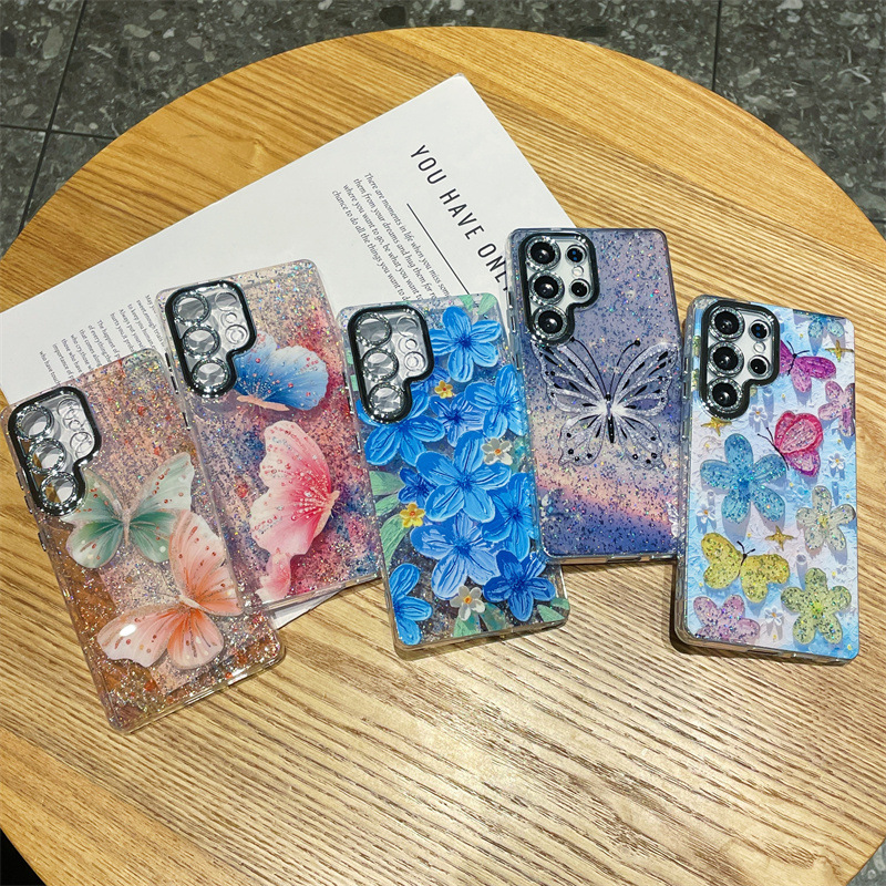 Luxury Oil Painting Flowers Bu - مراجعة Glitter Shockproof Case وسعره