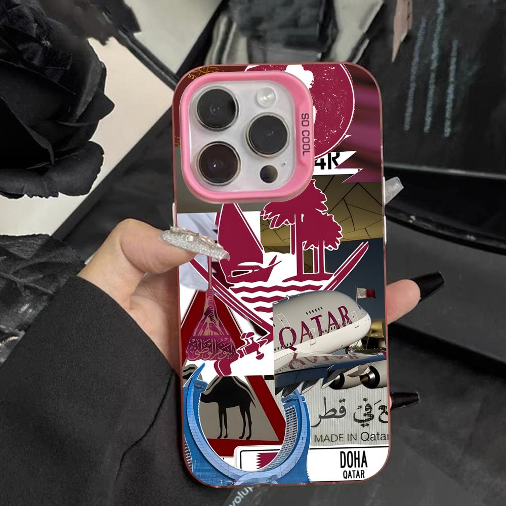 Qatar Flag Pink Translucent Mo - مراجعة Phone Cases Qatar وسعره