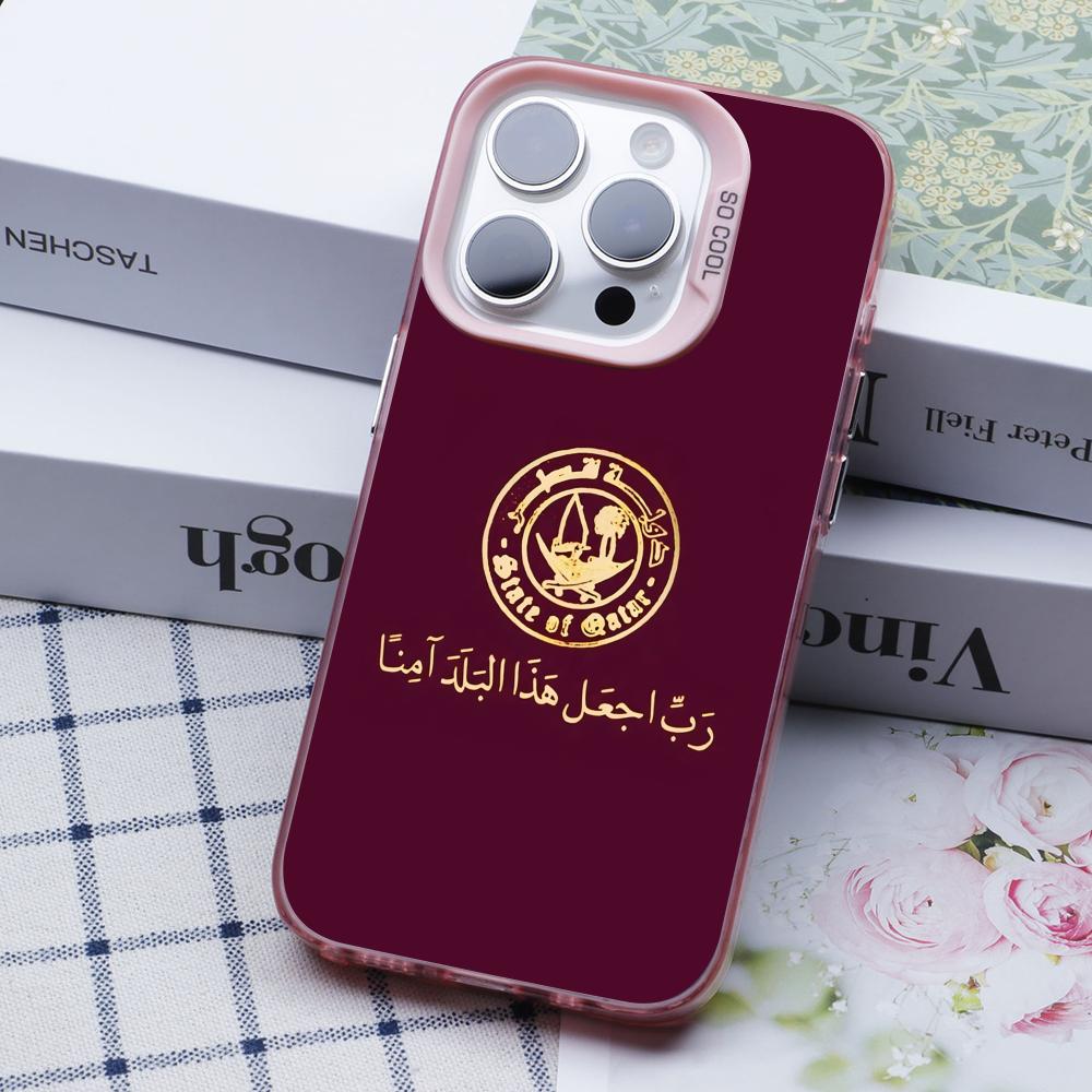 Qatar Flag Pink Translucent Mo - مراجعة Phone Cases Qatar وسعره