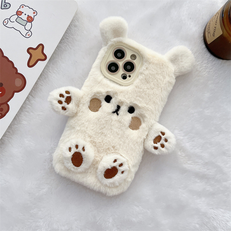 Korean 3D Cartoon Bear Fluffy  - مراجعة Phone Cases Durable وسعره