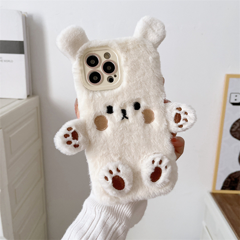 Korean 3D Cartoon Bear Fluffy  - مراجعة Phone Cases Durable وسعره