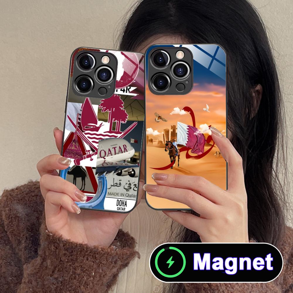 Qatar Flag Glass MagSafe Mobil - مراجعة Phone Cases Qatar وسعره
