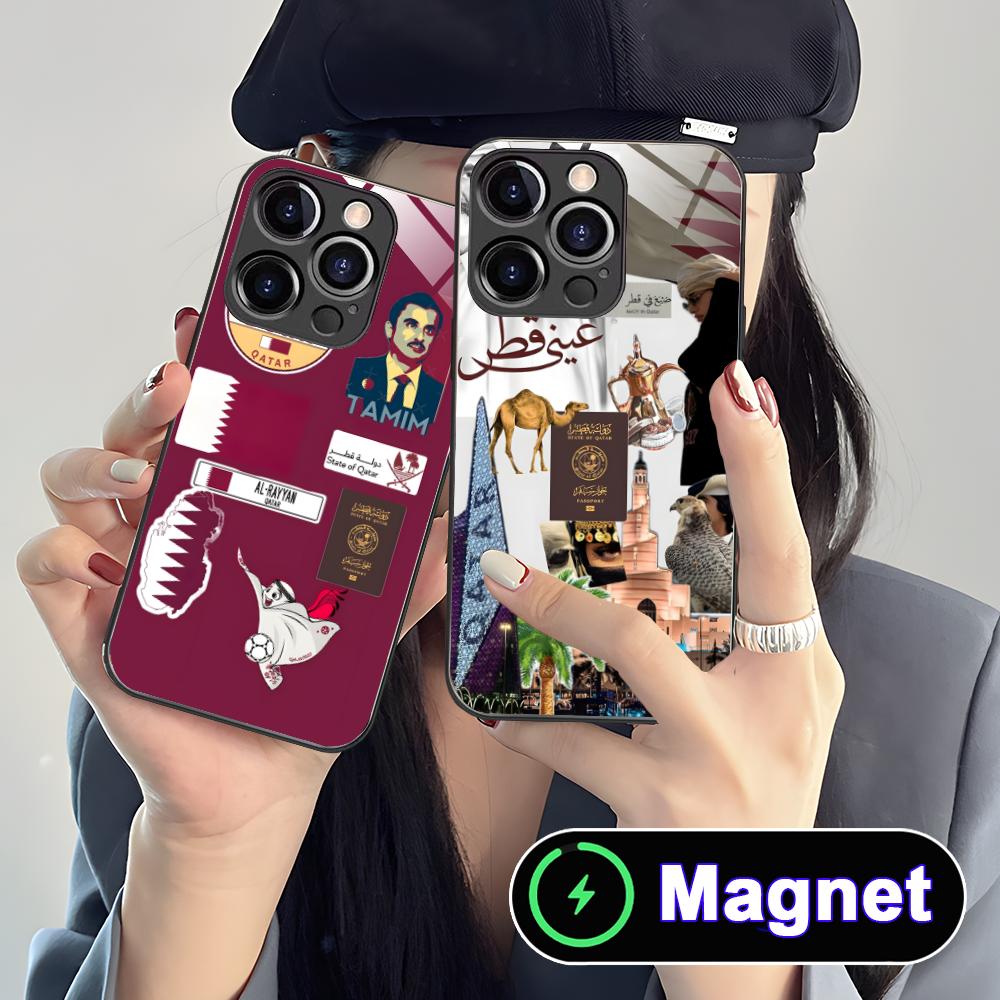 Qatar Flag Glass MagSafe Mobil - مراجعة Phone Cases Qatar وسعره