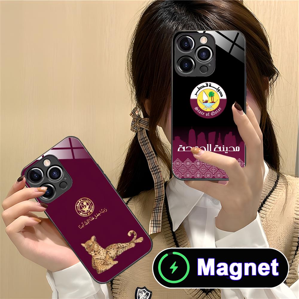 Qatar Flag Glass MagSafe Mobil - مراجعة Phone Cases Qatar وسعره