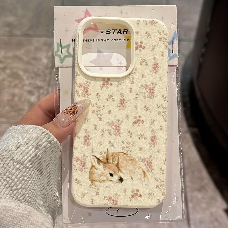 Cute Deer Full Floral Pattern  - مراجعة Phone Cases Cute Iphone 13 وسعره