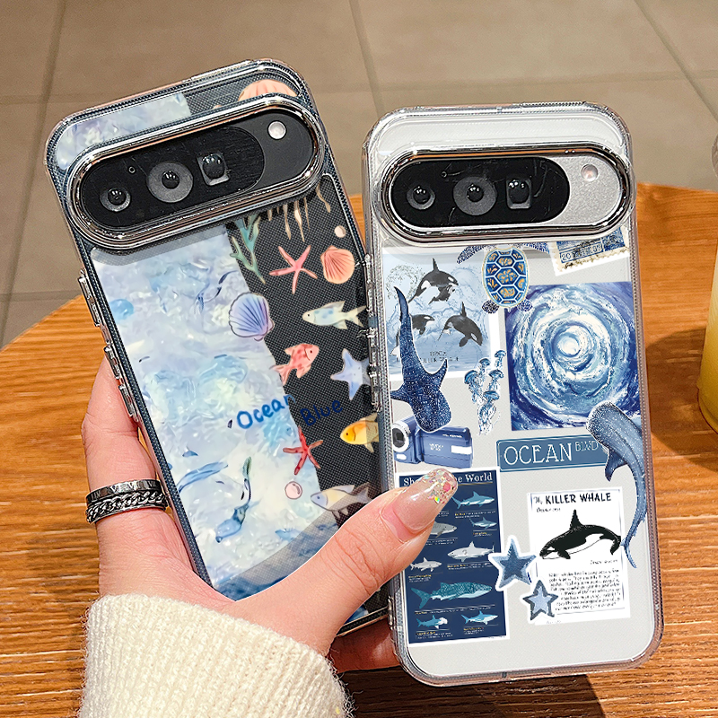 Ocean Shell Shark Patterned Ph - مراجعة Phone Cases Google Pixel 9A وسعره