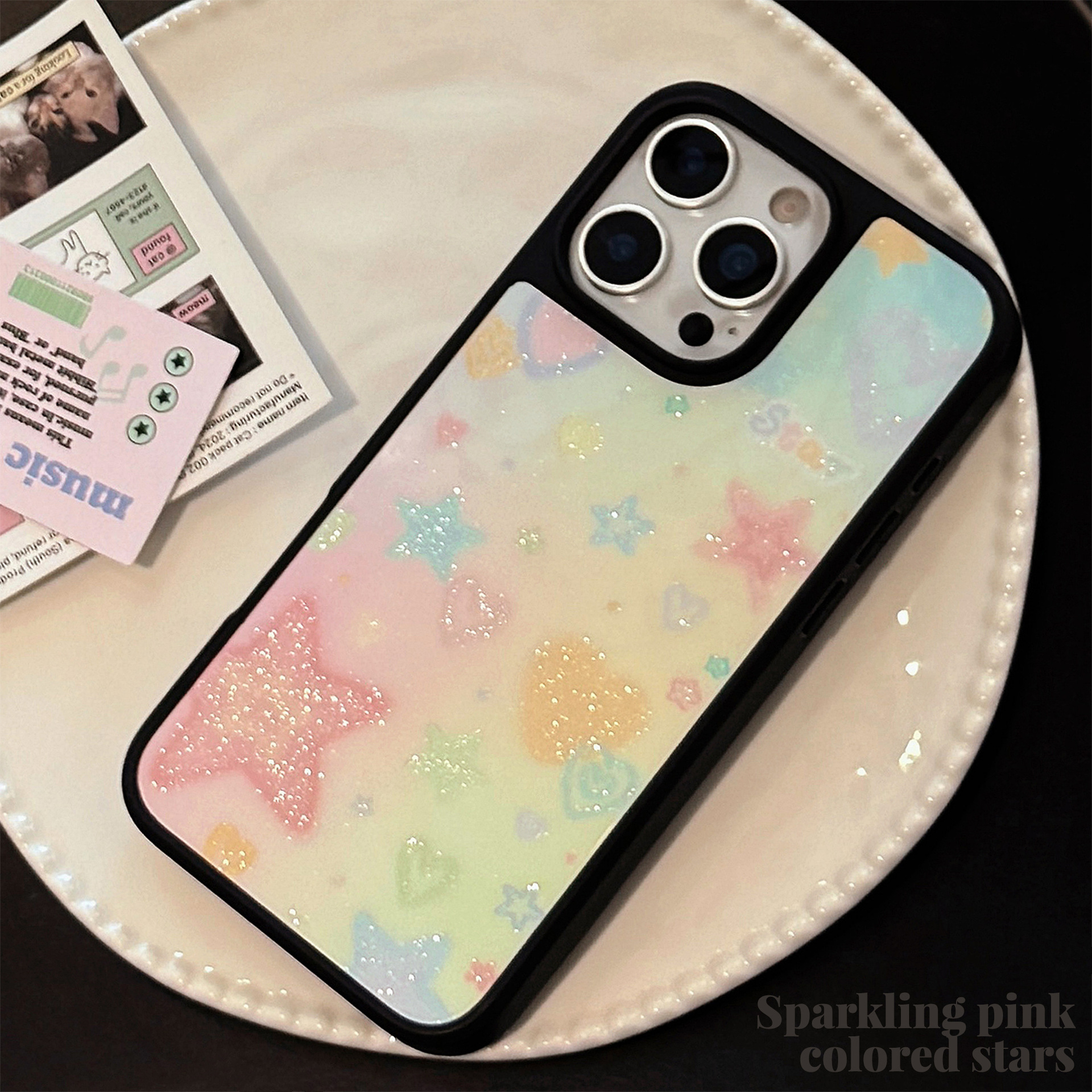 Korean Black Frame Glitter Gra - مراجعة Glitter Shockproof Case وسعره