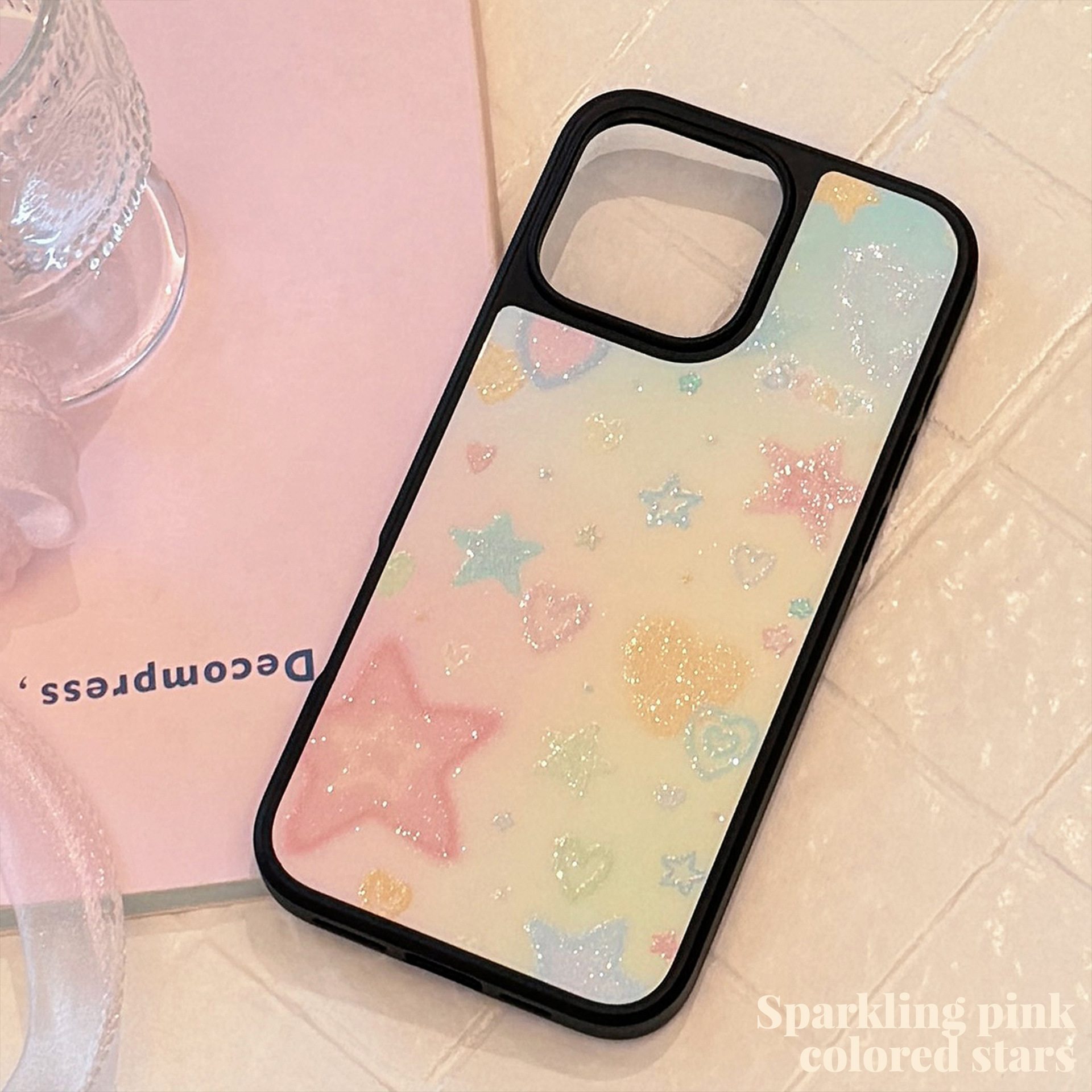 Korean Black Frame Glitter Gra - مراجعة Glitter Shockproof Case وسعره