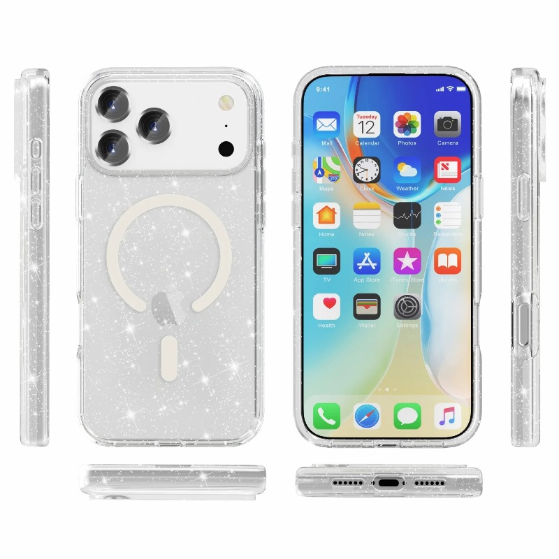 Bling Glitter Clear Magnetic P - مراجعة Glitter Shockproof Case وسعره