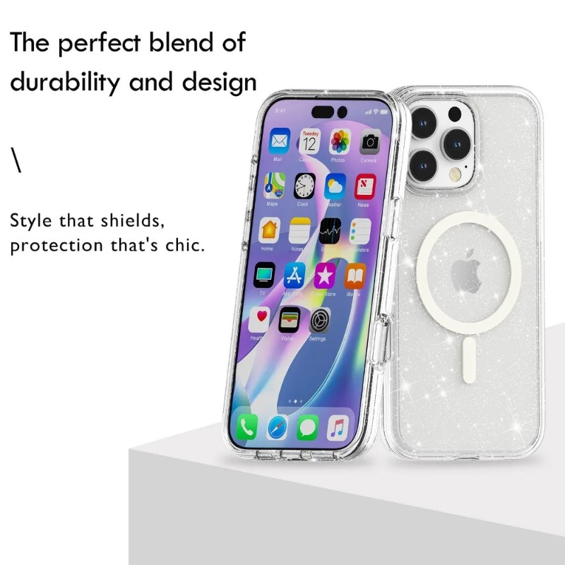 Bling Glitter Clear Magnetic P - مراجعة Glitter Shockproof Case وسعره