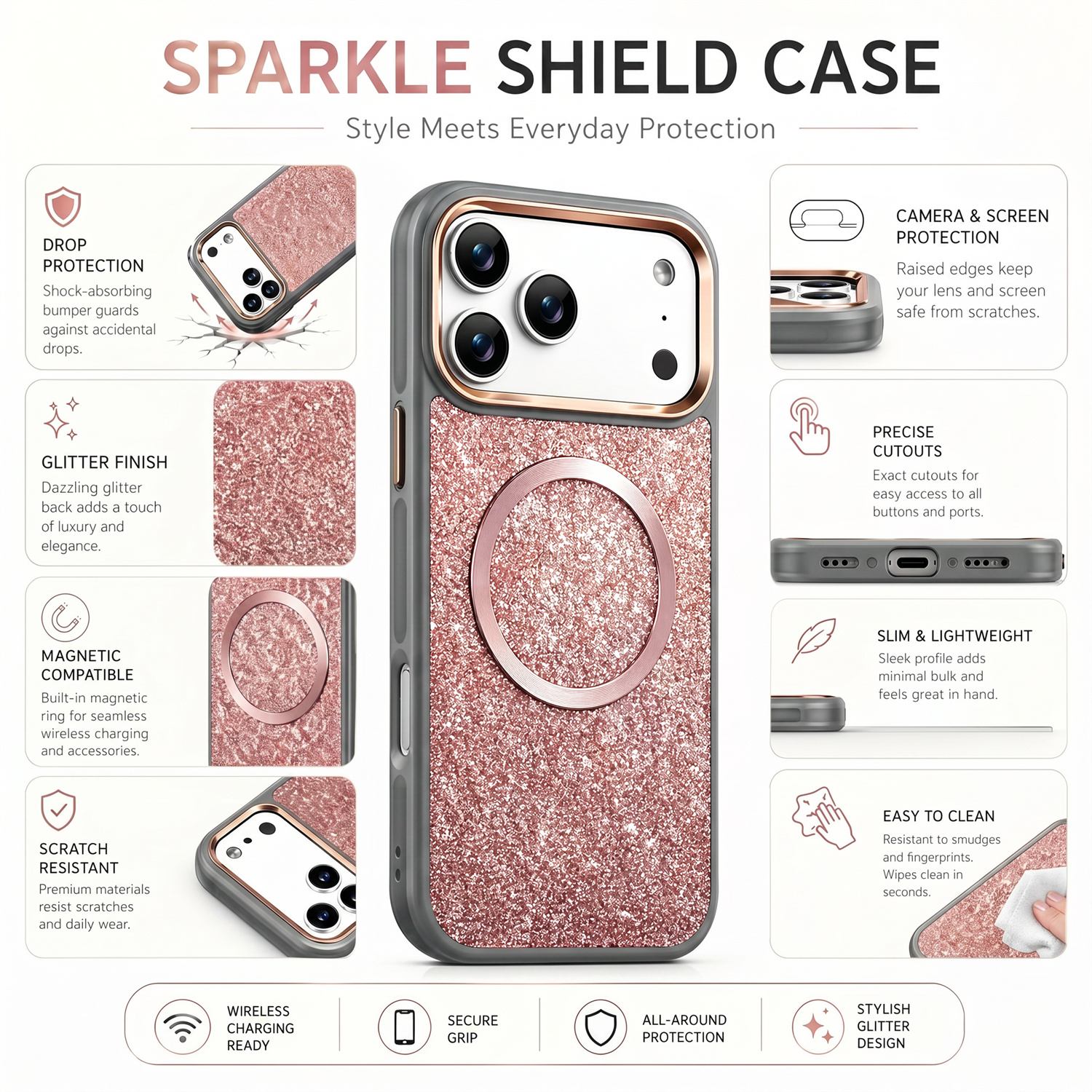 Luxury Plating Glitter Bling F - مراجعة Glitter Shockproof Case وسعره